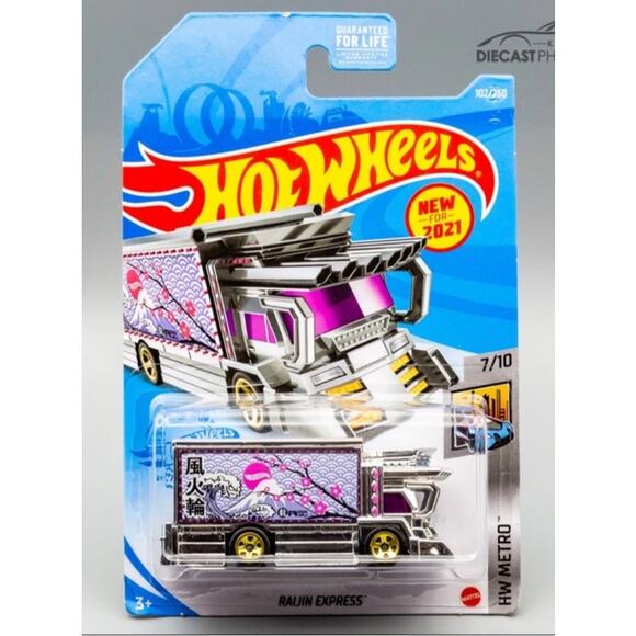 Mattel Hot Wheels 2021 Raijin Express Chrome Japanese Mount Fuji Truck Toy NEW - Picture 1 of 8